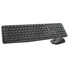 Teclado e Mouse Logitech MK235 Sem Fio Resistente à Água Cinza ABNT2 | R$130