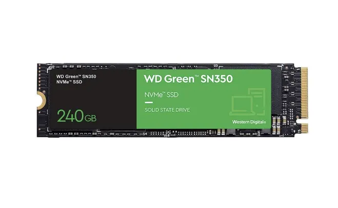 SSD WD Green PC SN350 240GB, PCle, NVMe, Leitura: 2400MB/s, Escrita: 9