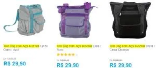 [SUBMARINO] Tote Bag com Alça Mochila MOOVI - R$ 29,90