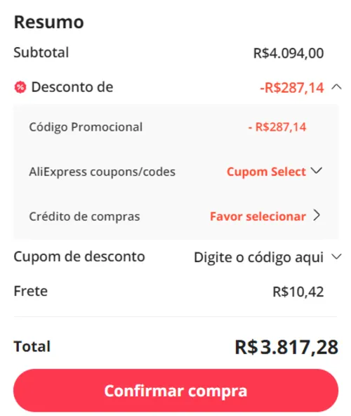 Imagem na descrição da promoção