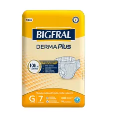 Fralda Geriátrica Bigfral Derma Plus Tamanho G Com 7 Unidades