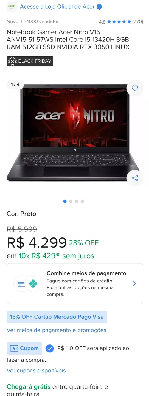 Imagem na descrição da promoção