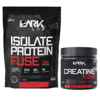 Whey Isolate Protein Fuse 900g + Creatina Fuse 300g Dark Lab (Mousse de Maracuja) | BCAAs | Whey Pro