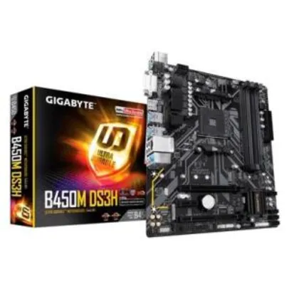 Placa-Mãe Gigabyte B450M DS3H V2, AMD B450, mATX, DDR4, (rev. 1.0) R$570