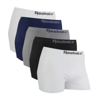 Kit 5 Cuecas Reebok Boxer Classic Microfibra Sortido