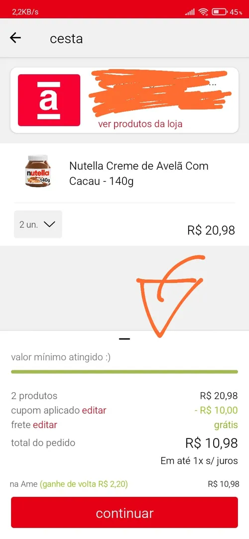 Imagem na descrição da promoção