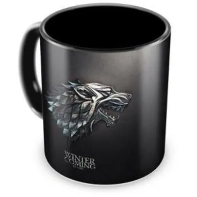 Saindo por R$ 23: Caneca Personalizada Porcelana Game Of Thrones Winter Is Coming Stark (preta) - R$23 | Pelando
