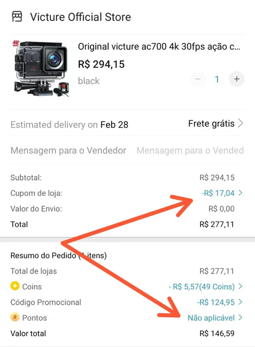 Imagem na descrição da promoção