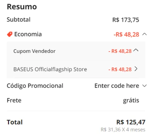 Imagem na descrição da promoção