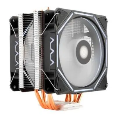 COOLER PARA PROCESSADOR PICHAU CORAX C/2 FANS LED BRANCO, PG-CR2-WHITE | R$150