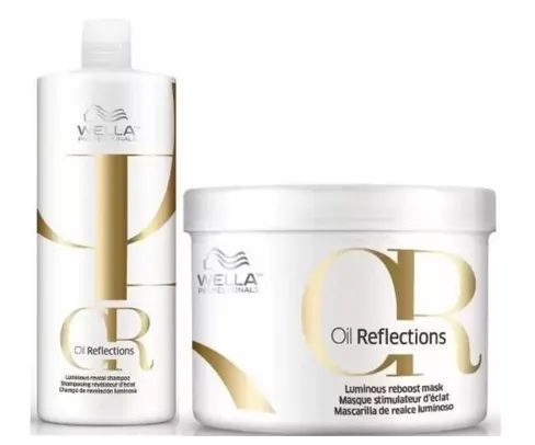 Wella Kit Oil Reflections Shampoo 1000ml + Mascara 500ML