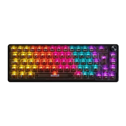 Teclado Mecanico Gamer Mancer Black Ghost, Rainbow, Switch Huano Vermelho, Preto, MCR-BKG-RBW01