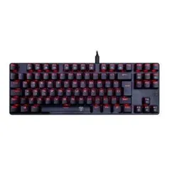 Teclado Mecânico Gamer T-Dagger Bora, LED Vermelho, Switch Blue, ABNT2 - R$140