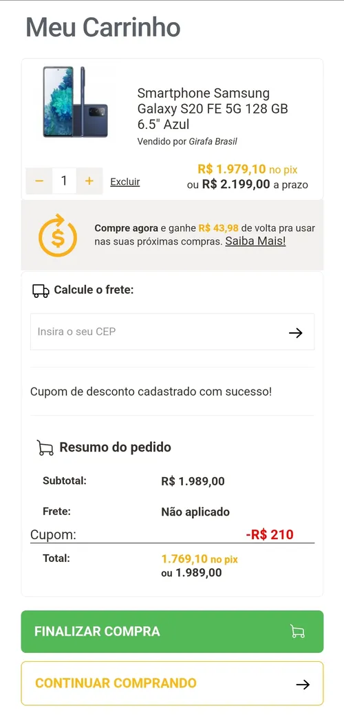 Imagem na descrição da promoção