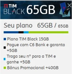 TIM BLACK 65GB - Contratar agora