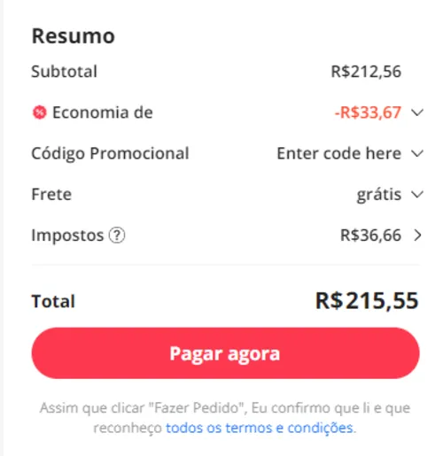 Imagem na descrição da promoção