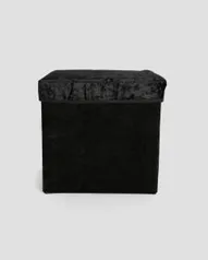 Puff Organizador Veludo Casa Riachuelo Premium Preto 30x30cm | R$30