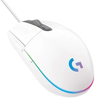 Mouse Gamer Logitech G203 LIGHTSYNC RGB, Efeito de Ondas de Cores, 6 Botões Programáveis e Até 8.000