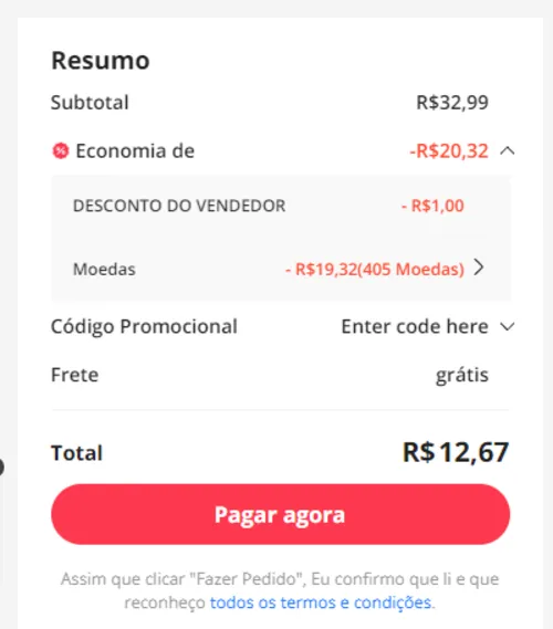 Imagem na descrição da promoção