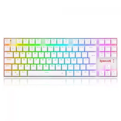 Teclado Mecânico Gamer Redragon Kumara Pro, Wireless, RGB, Switch Brown, ABNT2, White, K552RGB-BRS-W PT-BROWN 