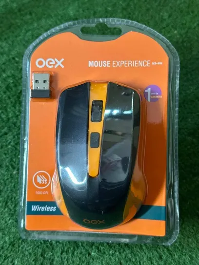 Product photo Mouse Oex MS404 Experience, Sem Fio, Laranja