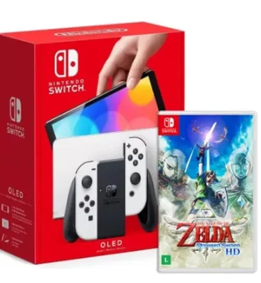 Console Nintendo Switch Oled Branco + Jogo The Legend of Zelda: Skyward Sword HD