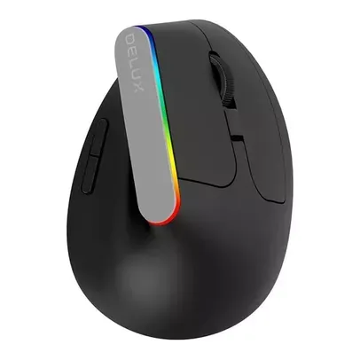 Mouse Sem Fio Delux Gamer Vertical RGB 6 Botões 1600DPI M618c