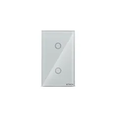 Steck, Interruptor Inteligente 4x2”, Touch Wi-Fi Steck Ambiente Conectado, 2 Módulos, Bivolt, Branco