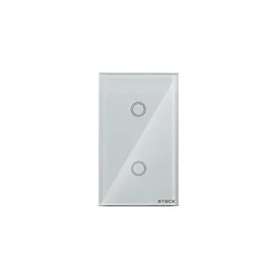 Steck, Interruptor Inteligente 4x2”, Touch Wi-Fi Steck Ambiente Conectado, 2 Módulos, Bivolt, Branco