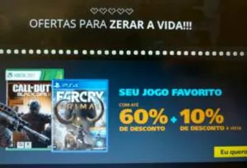 [Saraiva] Jogos com até 60% + 10% (à vista) de desconto