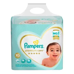 Fralda Pampers Premium Care Tamanho XG Pacote Hiper 60 Fraldas Descartáveis