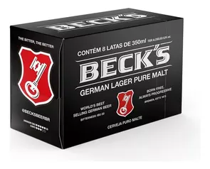 Cerveja Beck's Puro Malte 350ml Pack 8 Unidades