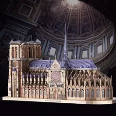 Quebra cabeça 3d de metal catedral notre dame