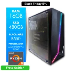 [1ª Compra]  Computador Gamer AMD Ryzen 5 5600G 16GB SSD 480GB Radeon Vega 7 CertoX Stream 1042