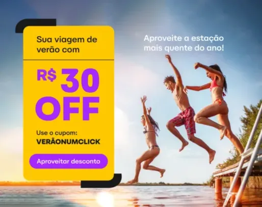 Passagens de ônibus em promoção! Ganhe R$ 30,00 em compras acima de R$ 60,00