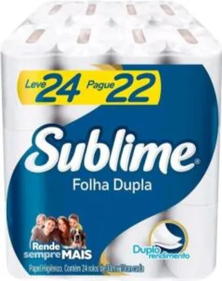 [Cliente OURO] Papel Higienico Folha dupla Sublime 24 rolos 30m | R$17