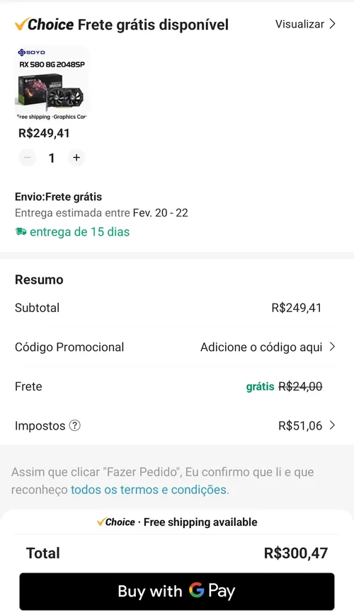 Imagem na descrição da promoção