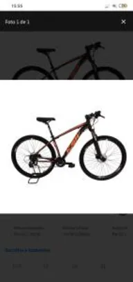Bicicleta MTB Alum 29 KSW Shimano 24 Vel Freio Disco Hidráulica - Preto e Laranja