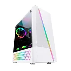 Gabinete Gamer Bluecase BG-018, Mid Tower, RGB, Lateral em Acrílico, Branco - BG018WGCASE