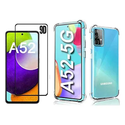 Kit Capa Anti Impacto e Película Vidro 9d Compatível Samsung Galaxy A52 Tela 6.5 Polegadas