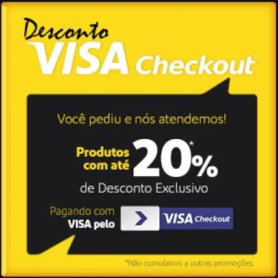 Até 20% OFF em produtos selecionados no Extra comprando com Visa Checkout