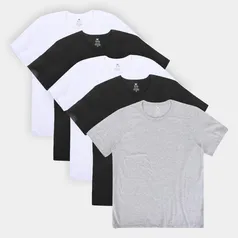 Kit Camiseta Hering Básica Masculina 5 Peças