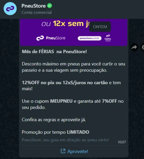 Imagem na descrição da promoção