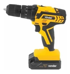 Furadeira elétrica de impacto e parafusadeira Vonder PFV 012I sem fio 1400rpm amarelo 12V | R$238