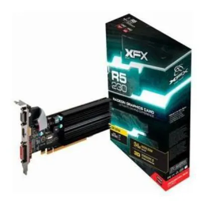 Placa de Vídeo VGA XFX AMD Radeon R5 230 2GB DDR3 64 Bits PCI-Express 3.0 625M Low Profile R5-230A-CLH2 - R$190