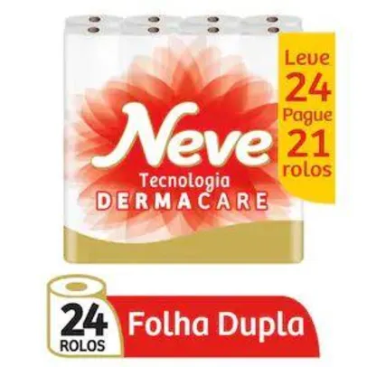 Papel Higiênico NEVE Toque de Seda Leve 24 Pague 21 - 24 Rolos