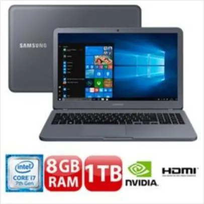 Notebook Samsung Core i7-7500U 8GB 1TB Placa de Vídeo 2GB Tela 15.6” Windows 10 Expert NP350XAA-VF3BR