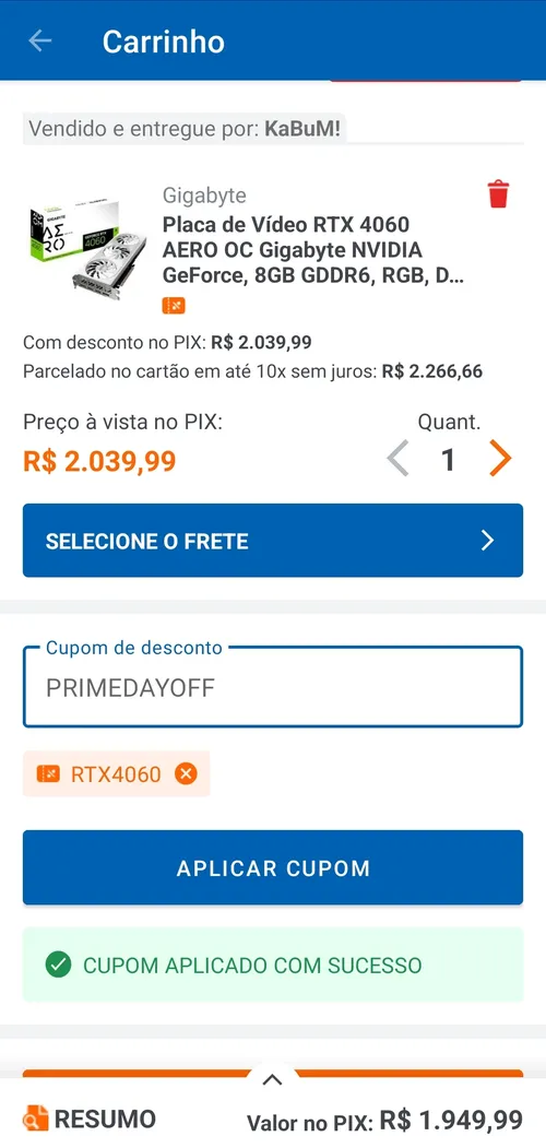 Imagem na descrição da promoção