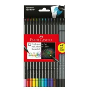 [Prime] [App] Lápis de Cor Faber-Castell 12 cores + 2 grafite - R$13