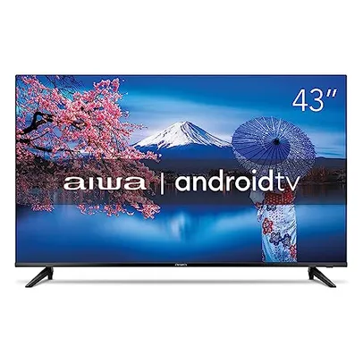 Saindo por R$ 1376,55: Smart TV Aiwa 43”, Android, Full HD, Borda Ultrafina, HDR10, Dolby Áudio - AWS-TV-43-BL-02-A | Pelando